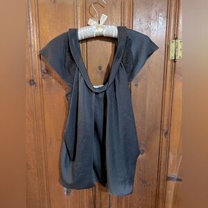 Vanessa Bruno Gray Cap Sleeve Asymmetrical Blouse